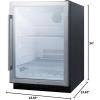 imageSummit SCR2464 24 BuiltIn Undercounter Glass Door Beverage Center with Lock GlassBlack