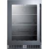 imageSummit Appliance CL24BVLHD 24 Wide Builtin Undercounter Commercial Glass Door Beverage Cooler with a LeftHand Door Swing Digital Controls Recessed LED Light Lock and Black Cabinet