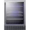 imageSummit Appliance SCR2466BCSS 24 Wide BuiltIn Beverage Cooler 42 cuft Capacity Seamless Stainless Steel Trimmed Glass Door Auto Defrost Front Lock and Stainless Steel CabinetStainless Steel