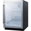 imageSummit SCR2464 24 BuiltIn Undercounter Glass Door Beverage Center with Lock GlassBlack