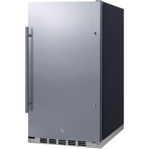 imageSummit Appliance FF195H34 Commercially Approved ENERGY STAR Certified AllRefrigerator for Builtin or Freestanding Use with Auto Defrost Stainless Steel Door Lock and Black CabinetStainless Steel