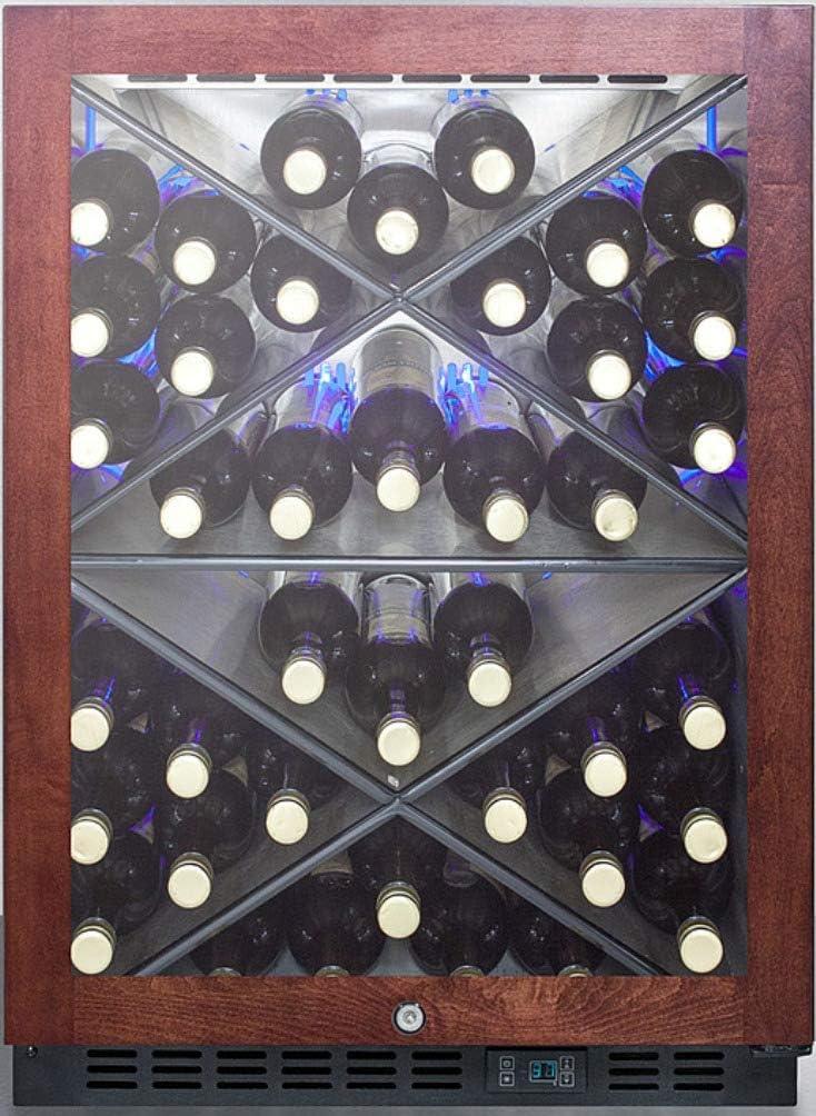 imageSummit Appliance SCR610BLXPNR Builtin Undercounter Commercially Listed Wine Cellar with PanelReady Door Trim Stainless Steel Interior Diamond Style Shelving Digital Controls Lock amp Black Cabinet