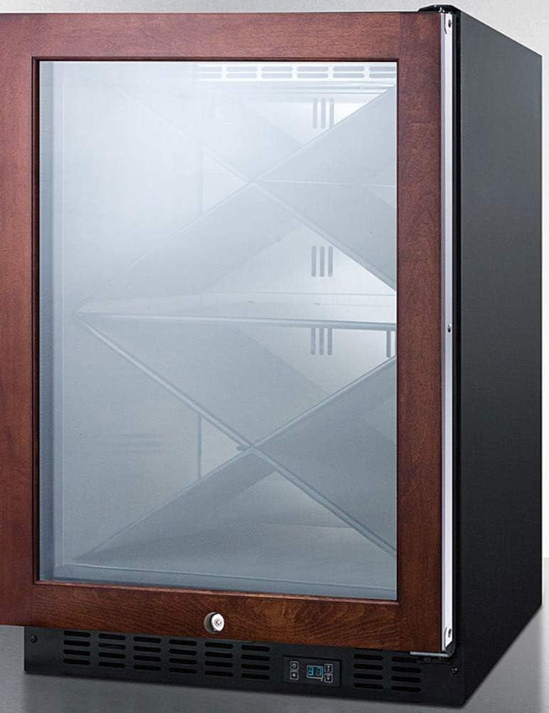 imageSummit Appliance SCR610BLXPNR Builtin Undercounter Commercially Listed Wine Cellar with PanelReady Door Trim Stainless Steel Interior Diamond Style Shelving Digital Controls Lock amp Black Cabinet