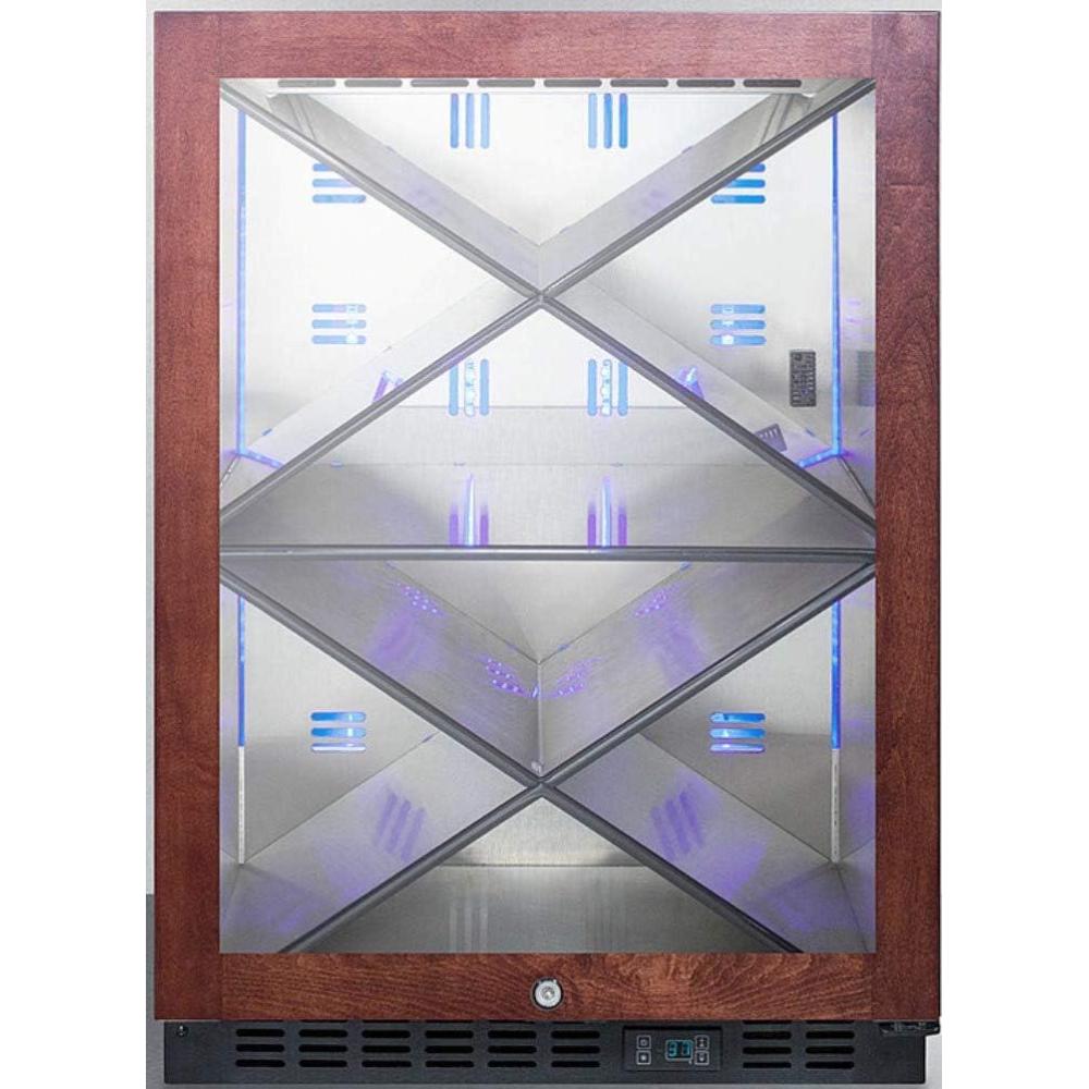 imageSummit Appliance SCR610BLXPNR Builtin Undercounter Commercially Listed Wine Cellar with PanelReady Door Trim Stainless Steel Interior Diamond Style Shelving Digital Controls Lock amp Black Cabinet