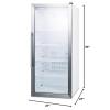 imageSummit 22 Full Size Beverage Cooler Refrigerator with Reversible Glass Door  Commercial Display Fridge for Wine Soda  90 Cu Ft 5 Adjustable Shelves 2125W x 225D x 48H White 115V NSF