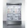imageSummit 55 Merchandiser Reachin Freezer with TwoSwing Glass Door  Frozen Display Refrigeration for Convenience Store  49 Cu Ft 8 Shelves 5525W x 31D x 8375H Stainless Steel 115v NSFSilver