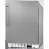 imageSummit Appliance ALFZ36CSSHV Builtin Undercounter ADA Compliant Residential AllFreezer with Stainless Steel Cabinet Thin Vertical Handle Door Storage Adjustable Thermostat and Manual DefrostStainless Steel