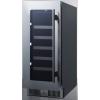 imageSummit Appliance CL155WCLHD 15 Wide Builtin Wine Cellar for Builtin or Freestanding Use with LeftHand Door Swing Seamless Stainless Steel Trimmed Glass Door LED Lighting Lock and Black Cabinet