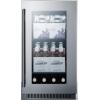 imageSummit Appliance CL181WBVCSS 18 Wide Builtin Beverage Center with Seamless Stainless Steel Trimmed Glass Door and Stainless Steel Wrapped Cabinet Digital Thermostat Automatic DefrostStainless Steel