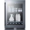 imageSummit Appliance CL24BV 24 Wide Builtin Undercounter Commercial Glass Door Beverage Cooler with a RightHand Door Swing Digital Controls Recessed LED Light Lock and Black Cabinet