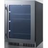 imageSummit Appliance CL24BV 24 Wide Builtin Undercounter Commercial Glass Door Beverage Cooler with a RightHand Door Swing Digital Controls Recessed LED Light Lock and Black Cabinet