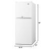 imageSummit Appliance FF711ESLLF2 Twodoor RefrigeratorFreezer in White with Combination Lock to Secure Both Doors Frostfree Defrost Adjustable Thermostat Adjustable Shelves Door Storage