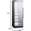 imageSummit Appliance SCR1401LHRI FullSize Commercial Beverage Merchandiser with Selfclosing Glass Door Left Hand Door Swing Sheet Pans and Adjustable Tray Supports Black Cabinet and Removable DollyStainless Steel
