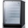 imageSummit Appliance SCR600BGLBISH Commercially Listed 55 CuFt BuiltIn Undercounter Beverage Center with Glass Door Auto Defrost FullLength Towel Bar Handle Lock and Black Cabinet