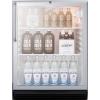 imageSummit Appliance SCR600BGLTBADA Commercially Listed ADA Compliant 55 CuFt Freestanding Beverage Center with Glass Door Auto Defrost Professional Towel Bar Handle Lock and Black Cabinet