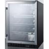 imageSummit Appliance SCR610BLCH Builtin Undercounter Commercial Wine Cellar with Stainless Steel Interior Champagne Shelving Auto Defrost Digital Controls Lock and Black Cabinet