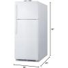 imageSummit Appliance na BKRF18W 30 Top Freezer Refrigerator with 18 cu ft Capacity Temperature Alarm Crisper Door Storage and Frost Free Operation in WhiteWhite