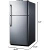 imageSummit BKRF21SS 30 Top Freezer Refrigerator with 204 cu ft Capacity Temperature Alarm Crisper Door Storage and Frost Free Operation in Stainless SteelStainless Steel