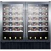 imageSummit SWC3668ADA 36 Undercounter Dual Zone Wine Cooler with 68 Bottle Capacity LED Lighting Digital Thermostat Factory Installed Locks in Stainless