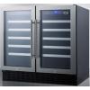 imageSummit SWC3668ADA 36 Undercounter Dual Zone Wine Cooler with 68 Bottle Capacity LED Lighting Digital Thermostat Factory Installed Locks in Stainless