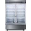 imageSummit 55 Merchandiser Reachin Freezer with TwoSwing Glass Door  Frozen Display Refrigeration for Convenience Store  49 Cu Ft 8 Shelves 5525W x 31D x 8375H Stainless Steel 115v NSFSilver