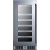 imageSummit Appliance CL155WCLHD 15 Wide Builtin Wine Cellar for Builtin or Freestanding Use with LeftHand Door Swing Seamless Stainless Steel Trimmed Glass Door LED Lighting Lock and Black Cabinet