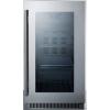imageSummit Appliance CL181WBVCSS 18 Wide Builtin Beverage Center with Seamless Stainless Steel Trimmed Glass Door and Stainless Steel Wrapped Cabinet Digital Thermostat Automatic DefrostStainless Steel