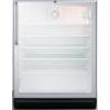 imageSummit Appliance SCR600BGLTBADA Commercially Listed ADA Compliant 55 CuFt Freestanding Beverage Center with Glass Door Auto Defrost Professional Towel Bar Handle Lock and Black Cabinet