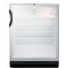 imageSummit SCR600BGLBIADA 24 Commercially Approved Beverage Center with 55 cu ft Capacity ADA Compliant Factory Installed Lock Adjustable Thermostat Double Pane Tempered Glass Door in Stainless SteelBlack