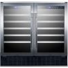 imageSummit SWC3668ADA 36 Undercounter Dual Zone Wine Cooler with 68 Bottle Capacity LED Lighting Digital Thermostat Factory Installed Locks in Stainless