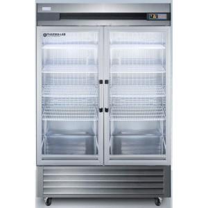 imageAccuCold ARG49ML PharmaVac Performance Series 49 CuFt Upright Pharmacy Refrigerator with Two Glass Door Automatic Defrost Digital Thermostat and Stainless Steel Cabinet