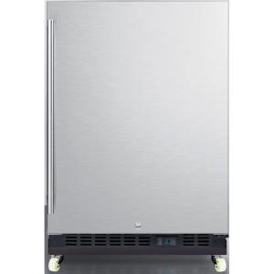 imageSummit Appliance 24 Wide BuiltIn Mini ReachIn Beverage Center with Dolly with automatic Defrost Keyed lock for a secure interior Fully finished black cabinet