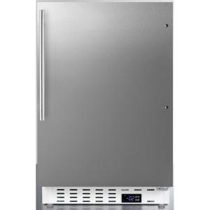 imageSummit Appliance ALFZ36CSSHV Builtin Undercounter ADA Compliant Residential AllFreezer with Stainless Steel Cabinet Thin Vertical Handle Door Storage Adjustable Thermostat and Manual DefrostStainless Steel
