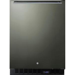 imageSummit Appliance ALFZ53KSHH 24 Wide BuiltIn AllFreezer ADA Compliant Black Stainless Steel Wrapped Door 37 cuft Capacity Frostfree Operation Fingerprint Resistant Open Door Alarm