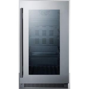 imageSummit Appliance CL181WBVCSS 18 Wide Builtin Beverage Center with Seamless Stainless Steel Trimmed Glass Door and Stainless Steel Wrapped Cabinet Digital Thermostat Automatic DefrostStainless Steel