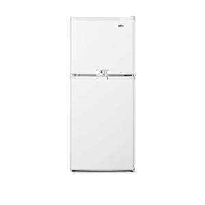 imageSummit Appliance FF711ESLLF2 Twodoor RefrigeratorFreezer in White with Combination Lock to Secure Both Doors Frostfree Defrost Adjustable Thermostat Adjustable Shelves Door Storage