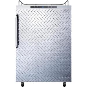 imageSummit Appliance SBC635MOSNKDPL Freestanding Residential Outdoor Beer Dispenser with Auto Defrost Digital Thermostat Diamond Plate Door Stainless Steel Wrapped Exterior and Towel Bar Handle