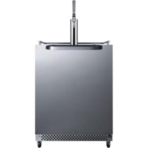 imageSummit Appliance SBC696OSNCF 24 Wide BuiltIn Outdoor NitroInfused Coffee Kegerator Weatherproof Fullsized Coffee Dispenser Automatic Defrost Digital Thermostat Casters Open Door Alarm