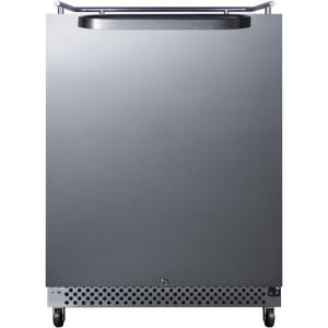 imageSummit Appliance SBC696OSNK 24 Wide BuiltIn Outdoor Kegerator Weatherproof Fullsized Beer Dispenser 604 cuft Capacity Digital Thermostat Automatic Defrost LED Lighting Selfclosing Door