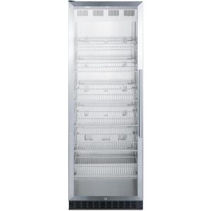 imageSummit Appliance SCR1401LH FullSize Commercial Beverage Merchandiser with Left Hand Door Stainless Steel Interior Digital Thermostat SelfClosing Glass Door Lock and Black CabinetBlack