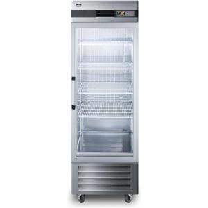 imageSummit Appliance SCR23SSG Commercial 23 CuFt ReachIn refrigerator in Complete Stainless Steel with Right Hand Door Microprocessor Control Panel Glass Door LED Lighting and LockStainless Steel