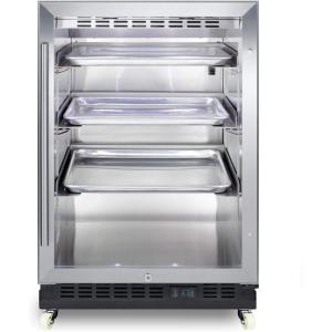 imageSummit Appliance SCR610BLRI Builtin Undercounter Mini Reachin Commercial Beverage Center wSS Interior Sheet Pans and Adjustable Tray Supports Lock Digital Thermostat and Removable Dolly