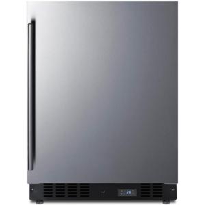 imageSummit Appliance SCR610BLSD Builtin Undercounter Commercial AllRefrigerator with Stainless Steel Interior Auto Defrost Digital Thermostat Recessed LED Lighting Lock and Black CabinetStainless Steel