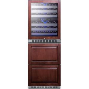 imageSummit Appliance SWCDRF24PNR 24 Wide Combination DualZone Wine Cellar and 2Drawer RefrigeratorFreezer Panels Not Included 39 cuft Refrigerator Capacity up to 46 bottles LED LightingPanel Ready