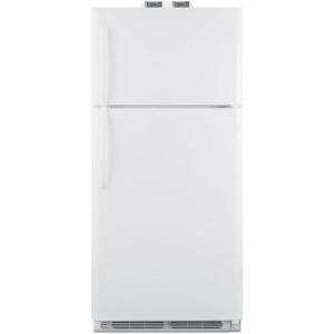 imageSummit Appliance na BKRF18W 30 Top Freezer Refrigerator with 18 cu ft Capacity Temperature Alarm Crisper Door Storage and Frost Free Operation in WhiteWhite