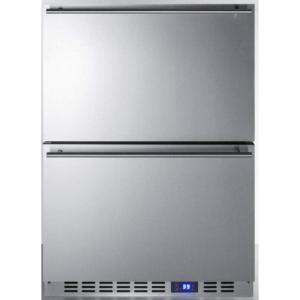 imageSummit FF642D Drawer Refrigerator Stainless Steel 24 Wide BuiltIn 2Drawer AllRefrigerator Panel Ready Panel not includedStainless Steel