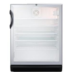 imageSummit SCR600BGLBIADA 24 Commercially Approved Beverage Center with 55 cu ft Capacity ADA Compliant Factory Installed Lock Adjustable Thermostat Double Pane Tempered Glass Door in Stainless SteelBlack
