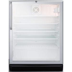 imageSummit SCR600BGLCSSADA 24 Inch Compact Refrigerator in Aluminum Silver