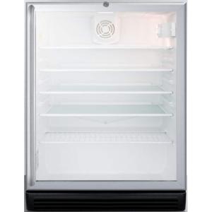 imageSummit SCR600BGLSHADA 24 ADA Compliant Beverage Center with 55 cu ft Capacity Double Pane Tempered Glass Door Factory Installed Lock and Automatic Defrost in Stainless Steel
