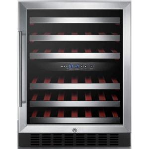 imageSummit SWC530BLBISTADA 24 Wine Cooler with 46 Bottle Capacity Digital Thermostat Factory Installed Lock in Stainless SteelBlack  Stainless Steel